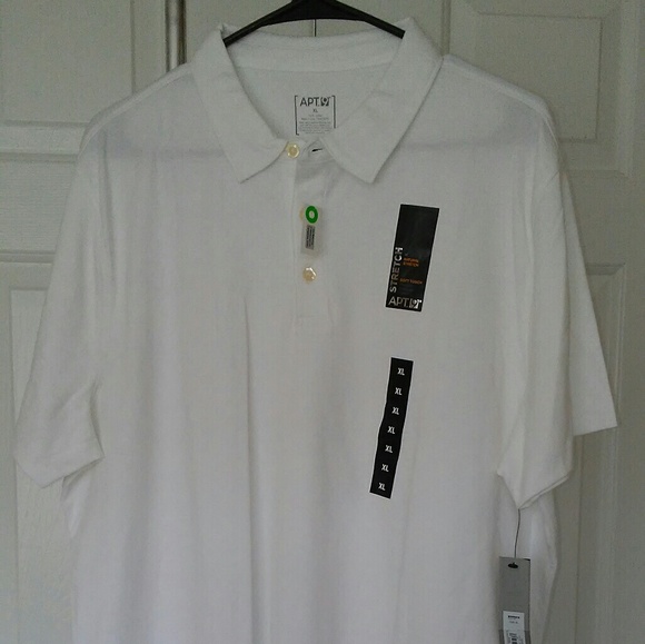 Apt 9 Men's White Polo 100% Cotton Shirt - Picture 1 of 8